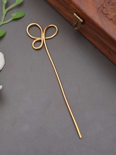 

Silvermerc Designs Gold-Plated Tri Knot Bun Stick