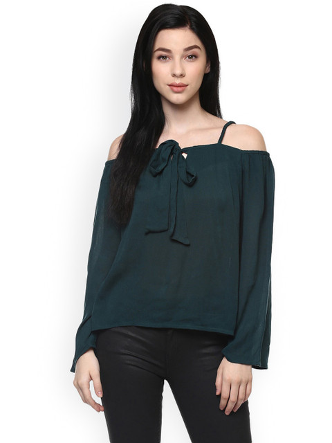 

Pannkh Women Green Solid Top