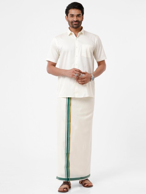 

Ramraj Men White Solid Pure Cotton Dhoti