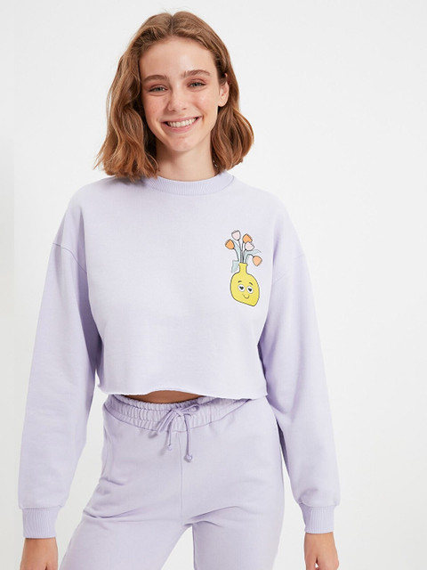 

Trendyol Women Lavender Sweatshirt