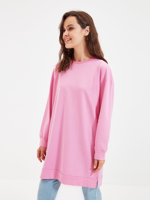 

Trendyol Women Pink Cotton Sweatshirt