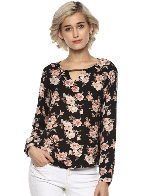 

Harpa Women Black Floral Print Top