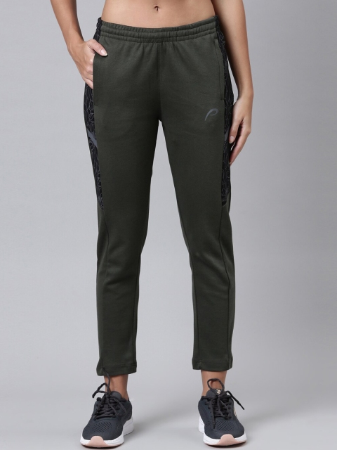 

Proline Active Women Olive Green Solid Cotton Track Pants