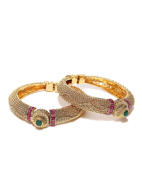 

Zobby Set of 2 Gold-Plated Stone-Studded Bangles