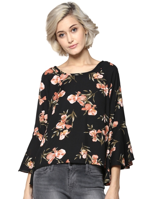 

Harpa Women Black Floral Print Top