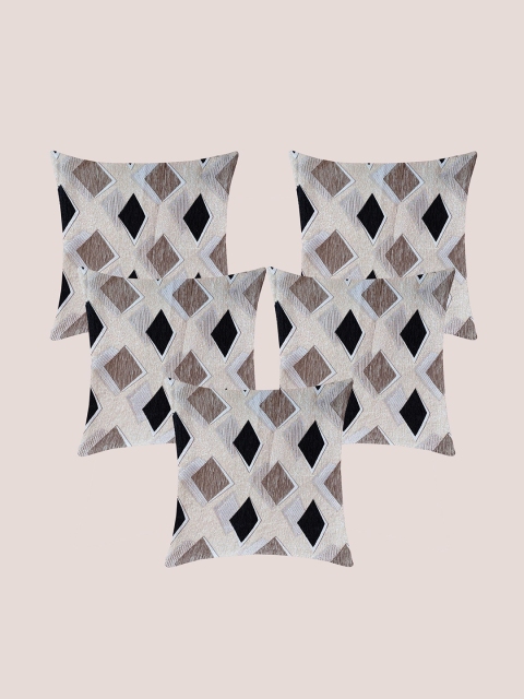 

Molcha Black & Grey Set of 5 Geometric Square Cushion Covers