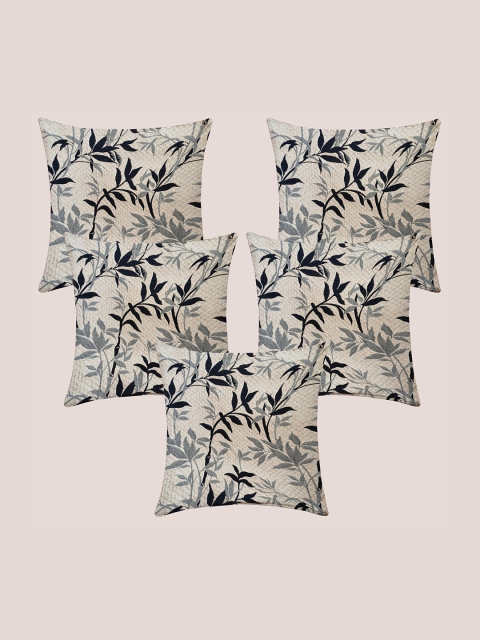 

Molcha Taupe & Black Pack of 5 Floral Square Cushion Covers