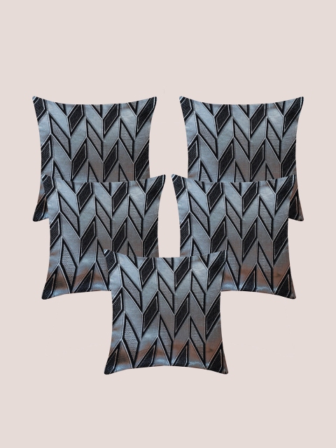 

Molcha Black & Grey Set of 5 Geometric Square Cushion Covers