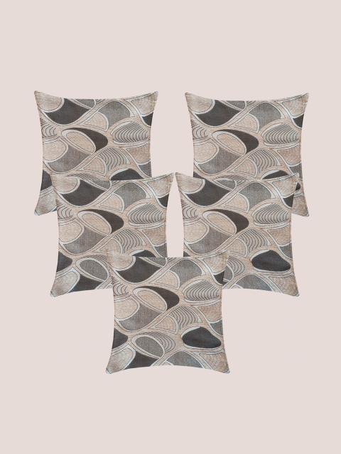

Molcha Taupe & Grey Pack of 5 Abstract Square Cushion Covers