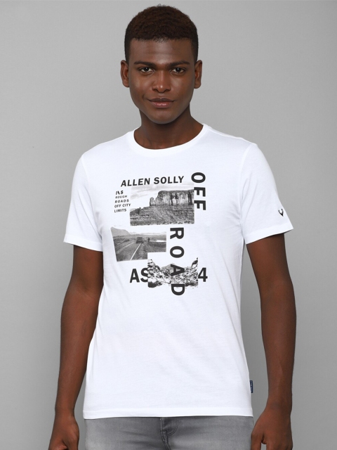 

Allen Solly Men White Typography Printed Slim Fit T-shirt