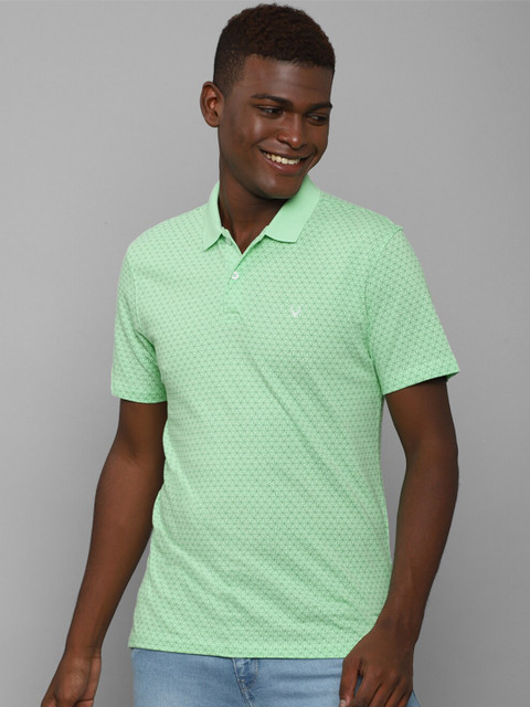 

Allen Solly Men Green Printed Polo Collar T-shirt