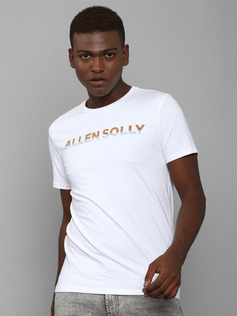 

Allen Solly Men White Typography Printed Slim Fit T-shirt