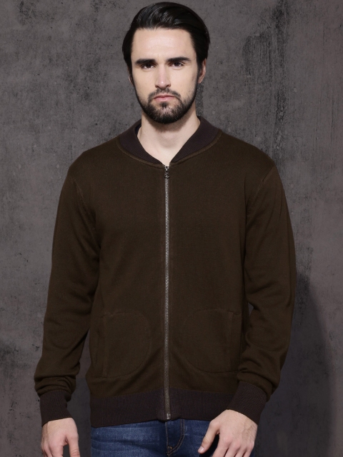 

Roadster Men Coffee Brown Solid Sweatshirt