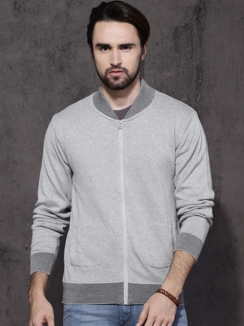 

Roadster Men Grey Melange Solid Sweatshirt