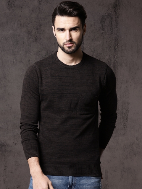 

Roadster Men Brown Solid Sweater