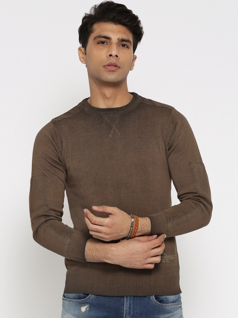 

Roadster Men Brown Solid Sweater