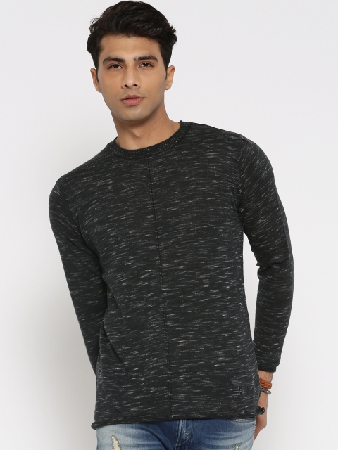 

Roadster Men Black Solid Pullover