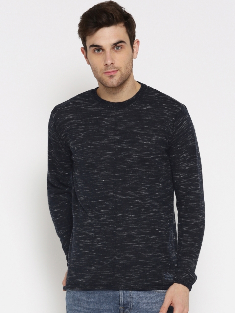 

Roadster Men Navy Blue Solid Sweater