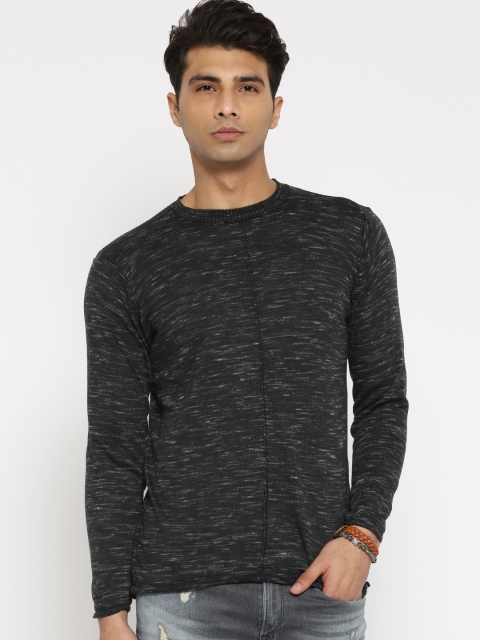 

Roadster Men Charcoal Grey Solid Pullover