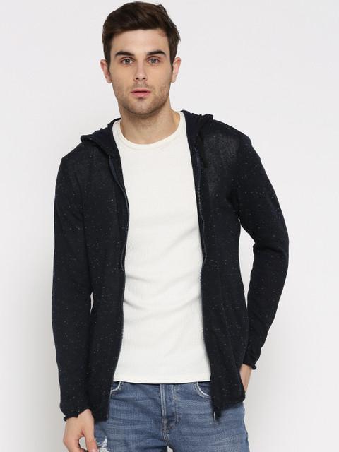 

Roadster Men Navy Blue Solid Cardigan