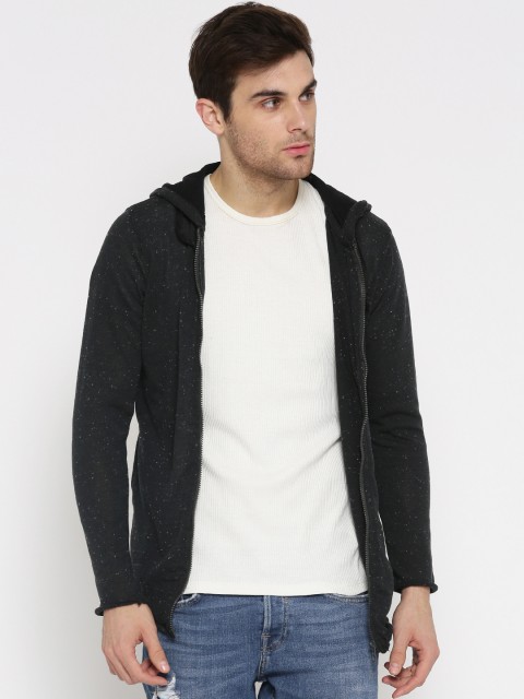 

Roadster Men Dark Olive Green Hooded Cardigan