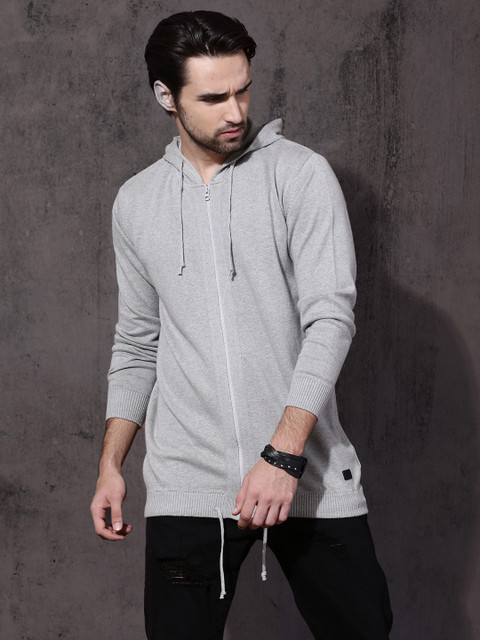 

Roadster Men Grey Solid Cardigan