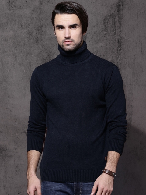 

Roadster Men Navy Solid Pullover, Navy blue