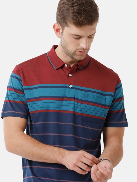 

Classic Polo Men Multicoloured Striped Polo Collar T-shirt, Multi