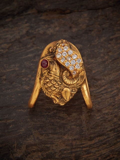 

Kushal's Fashion Jewellery Gold-Toned Stone Studded Finger Ring