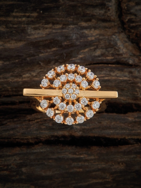 

Kushal's Fashion Gold-Plate White Adjustable Finger Ring