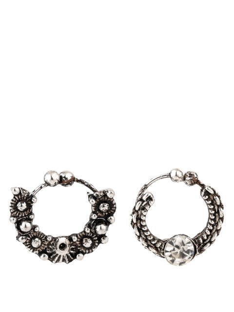 

Sanjog Set of 2 Oxidised Silver-Plated Septum Nose Rings