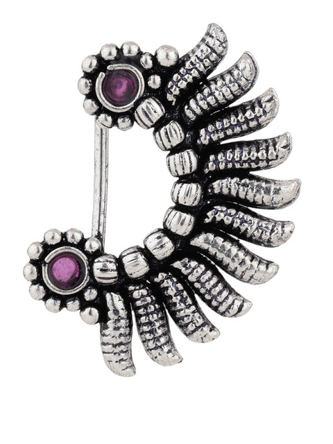 

Sanjog Silver-Plated Oxidized Nosepin