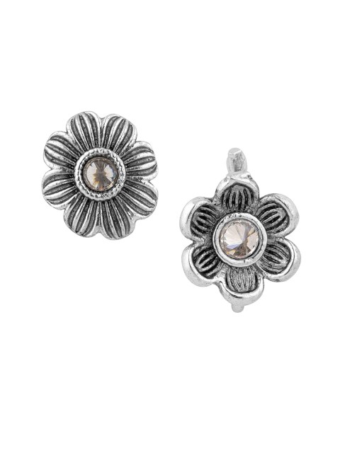 

Sanjog Set of 2 Silver-Plated Oxidized Stud Nosepins