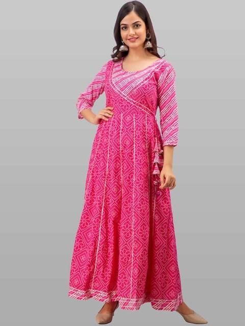 

KALINI Women Pink Ethnic Motifs Printed Floral Kurta