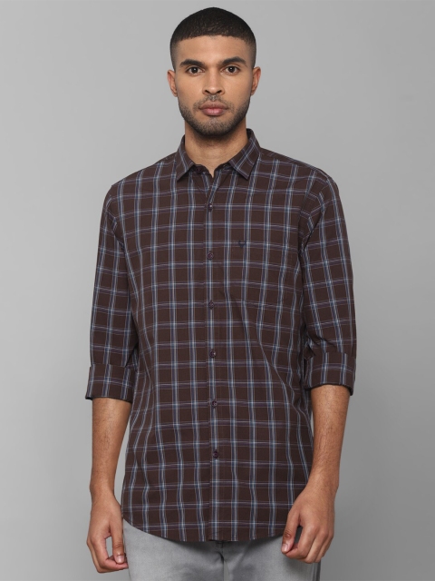 

Allen Solly Men Brown Slim Fit Checked Casual Shirt
