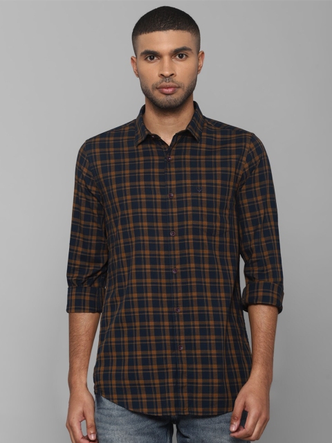 

Allen Solly Men Navy Blue Slim Fit Tartan Checks Checked Casual Shirt