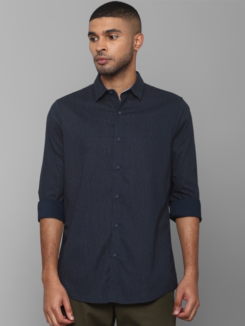 

Allen Solly Men Navy Blue Slim Fit Striped Casual Shirt