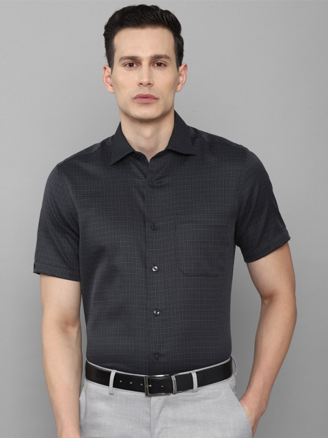 

Louis Philippe Men Grey Micro Checks Cotton Formal Shirt