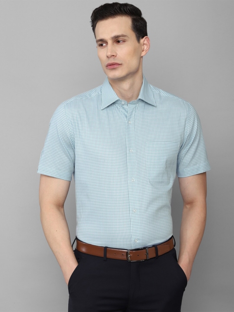 

Louis Philippe Men Blue Grid Tattersall Checks Formal Shirt