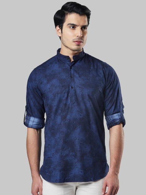 

Ethnix by Raymond Men Blue Thread Work Pathani Kurta