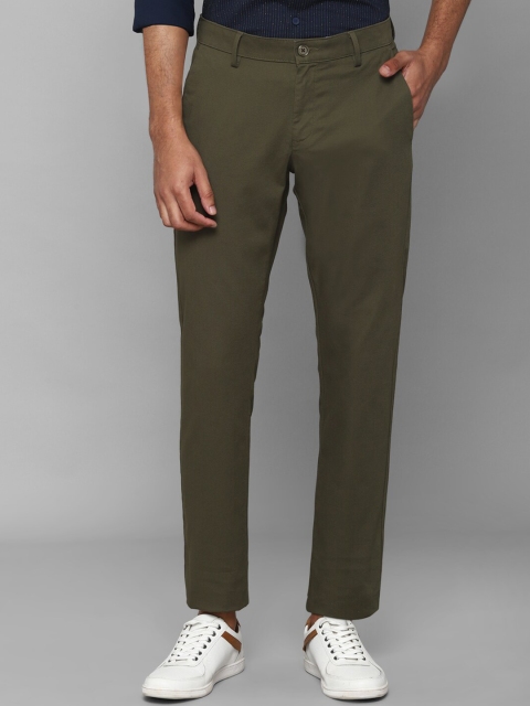 

Allen Solly Men Olive Green Slim Fit Trousers