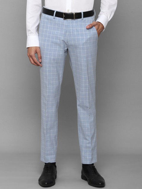 

Louis Philippe Men Blue Checked Slim Fit Trouser