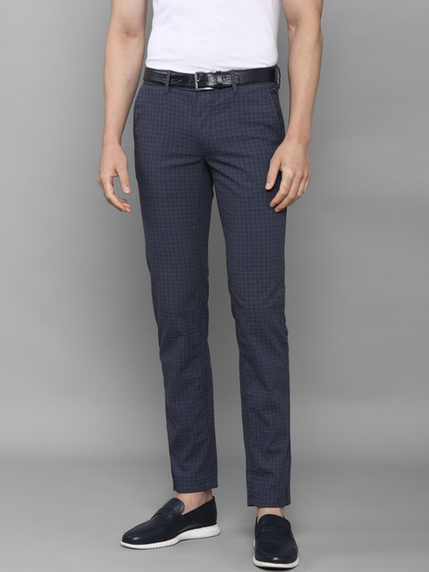 

Louis Philippe Sport Men Navy Blue Checked Slim Fit Trousers