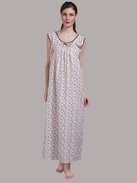 

Shararat Brown Printed Maxi Nightdress
