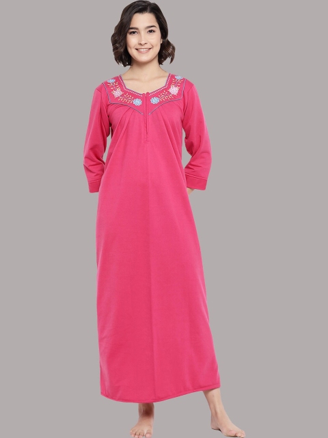 

Shararat Pink Printed Maxi Nightdress