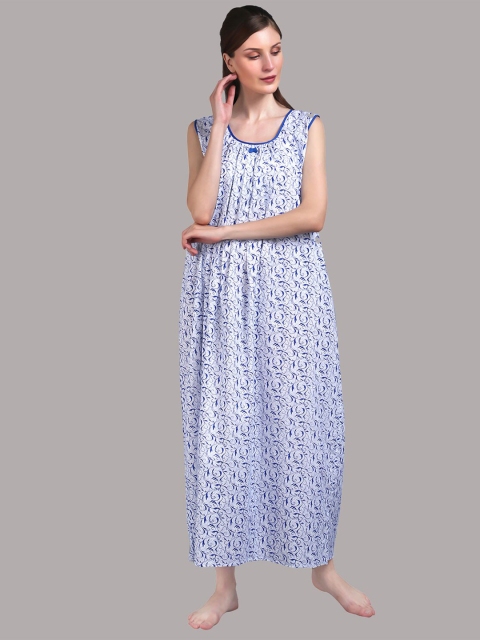 

Shararat Blue Printed Maxi Nightdress