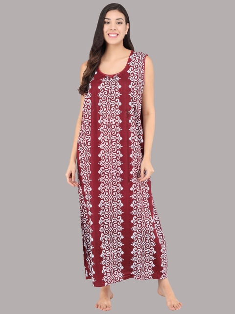 

Shararat Brown Printed Maxi Nightdress