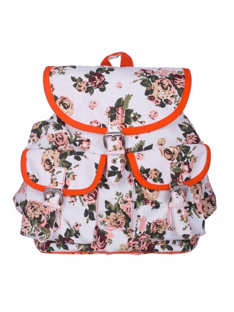 

Vivinkaa Women White Floral Print Backpack