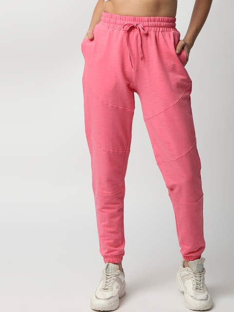 

CULT FICTION Women Pink Solid Cotton Joggers