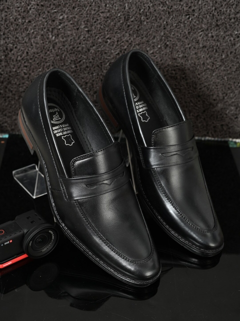 

Fentacia Men Black Solid Leather Formal Loafers